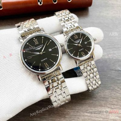 Low Price Longines Master Watches Quartz Black Dial Stainless Steel